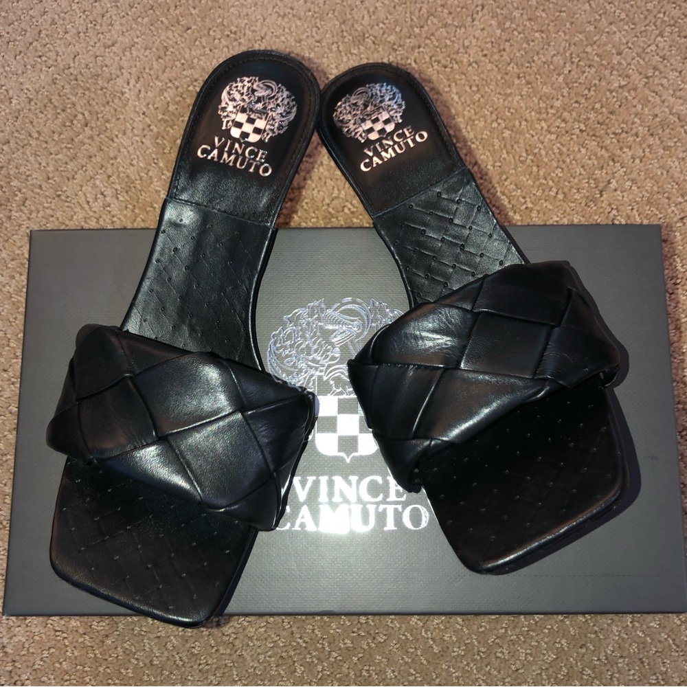 Leather VINCE CAMUTO High Heel Slides - Size 9